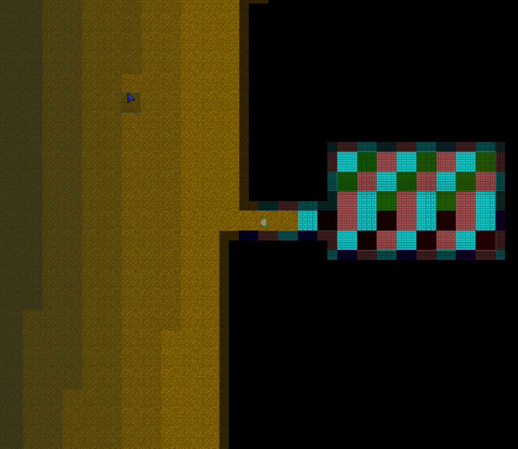 Top-down view of 3D tile map